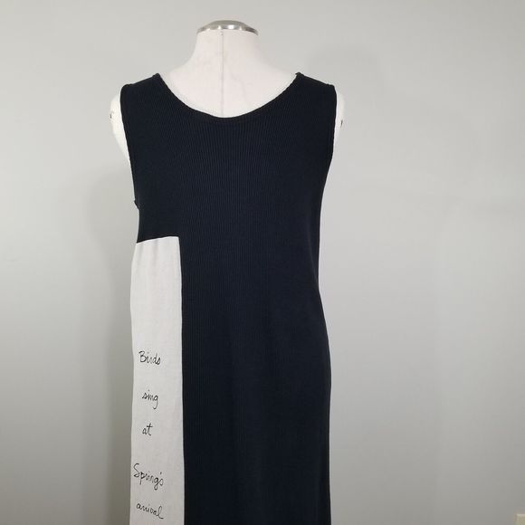 Weno NY Women's Dress Size XL Sleeveless Knit Shift USA Vintage Maxi 80s 90s - Picture 6 of 13